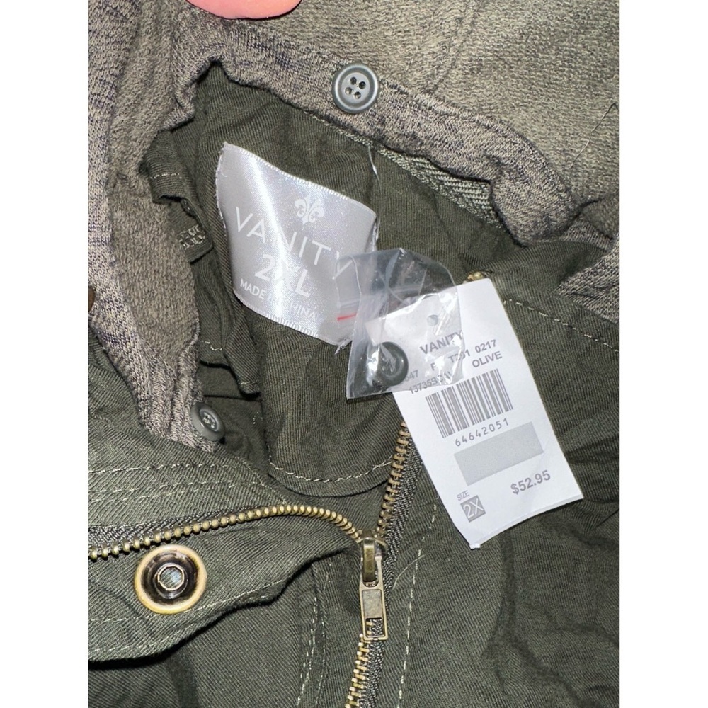 Vanity brand olive green utility anorak jacket size 2x NWT - Picture 5 of 6